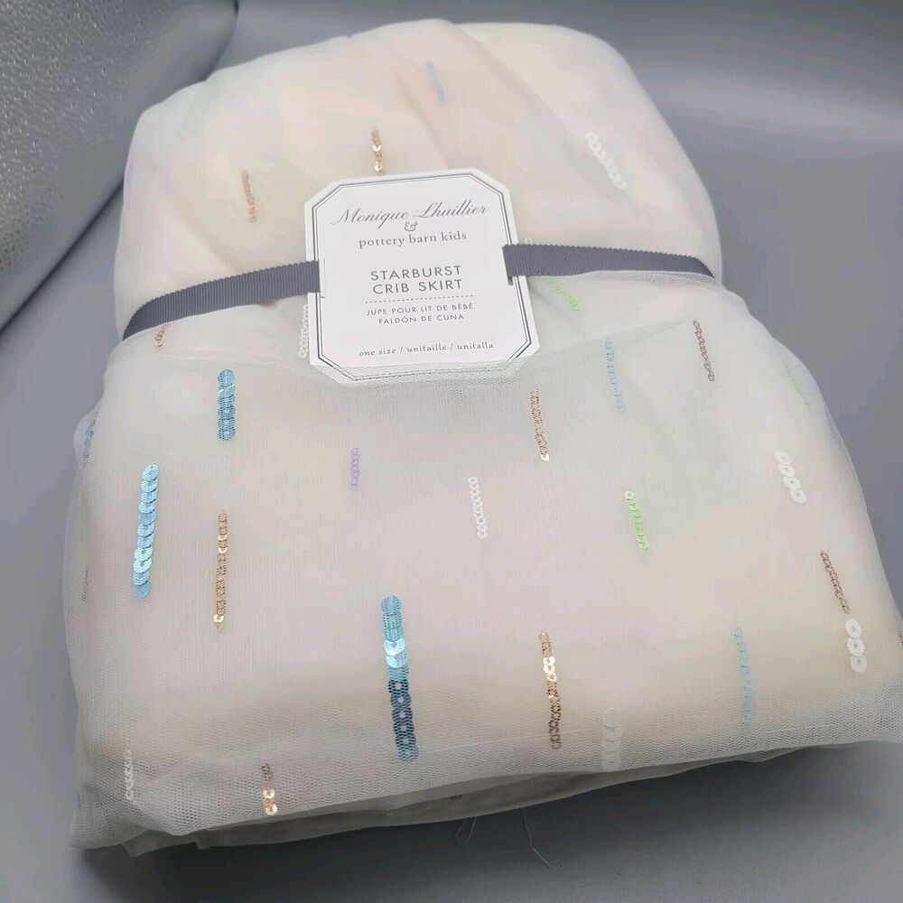 Pottery Barn Kids Monique Lhuillier Starburst Crib Skirt new